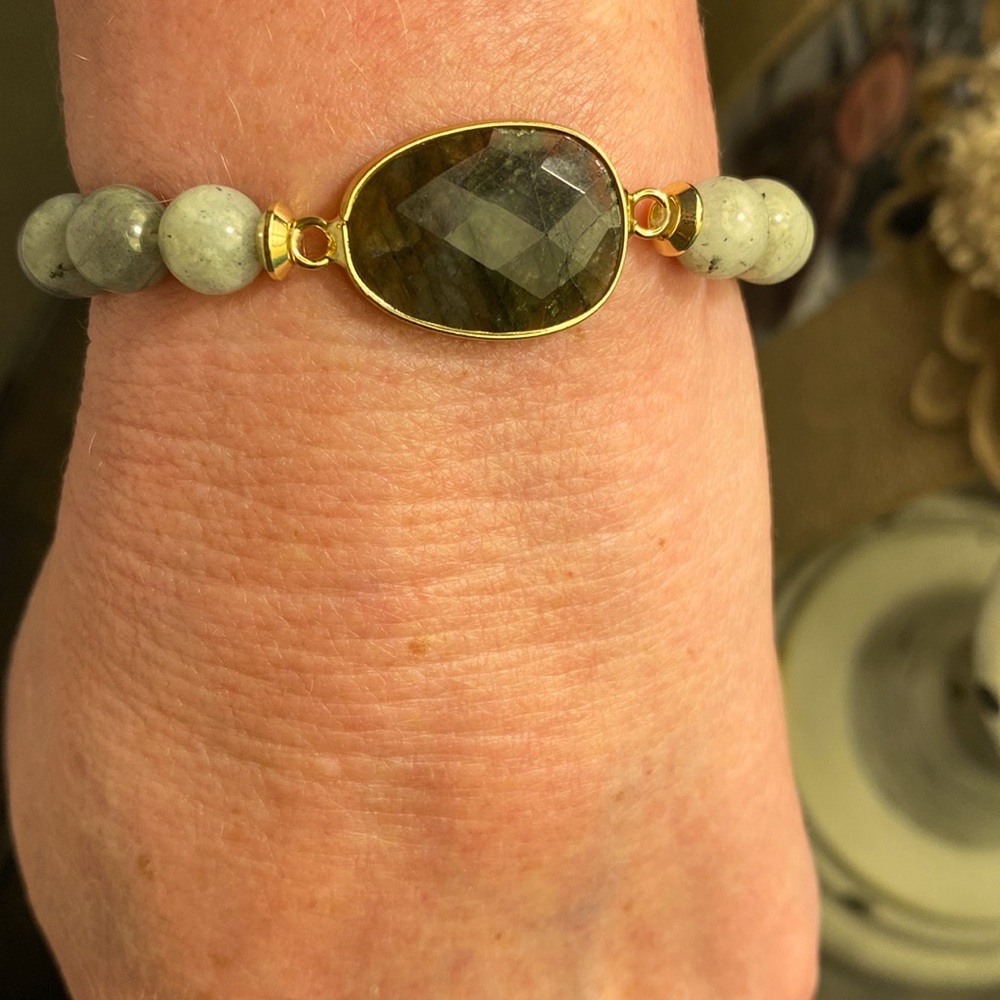 Labradorite Gemstone Bracelet-Balance Meditation Healing Bracelet. 🥰